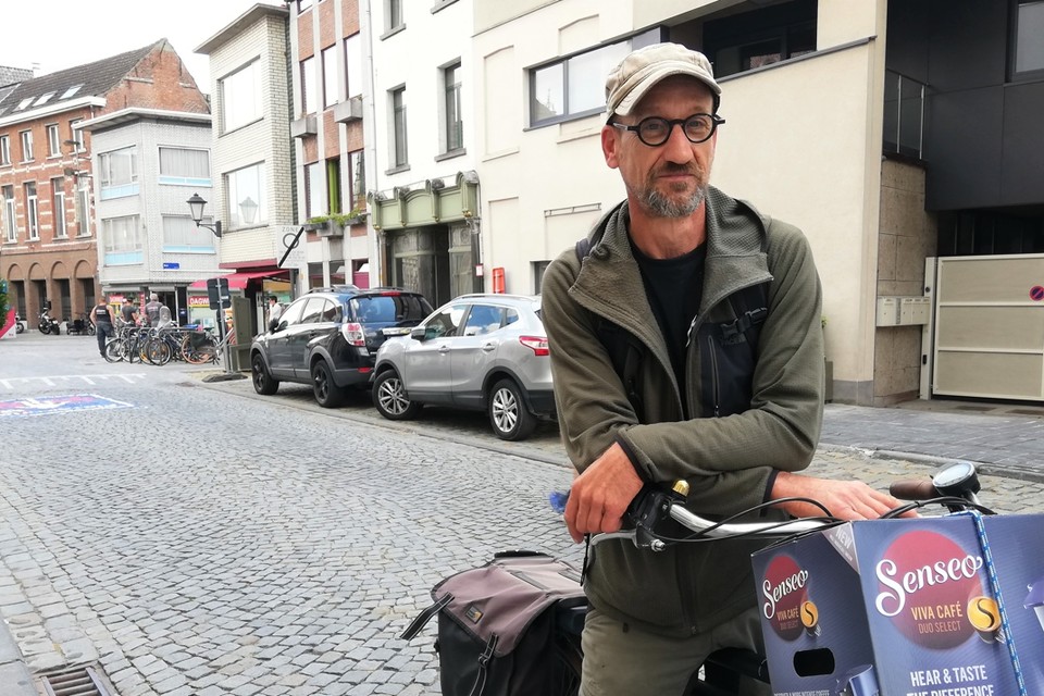 Marc Jacobs is tevreden over de fietszone in Mechelen. 