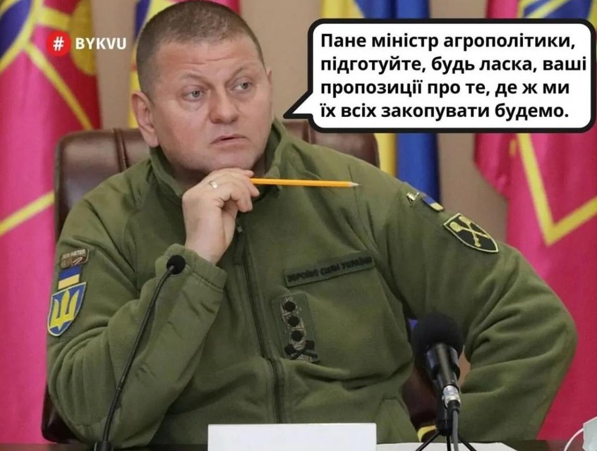 Valerii Zaluzhnyi, stafchef van het Oekraïense leger, zegt: “Beste minister van Landbouw, waar precies moeten we ze allemaal begraven?” 