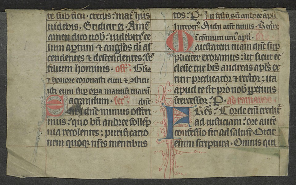 Achterzijde van een kerkelijk register, gedateerd rond 1516.