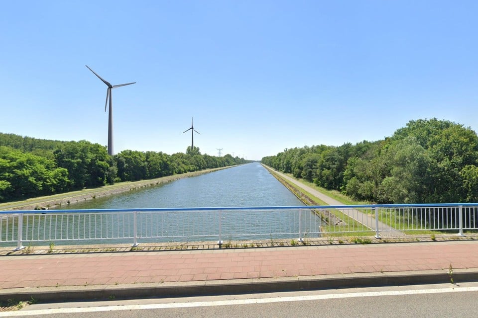 Een simulatiebeeld van de windturbines in Olmen.
