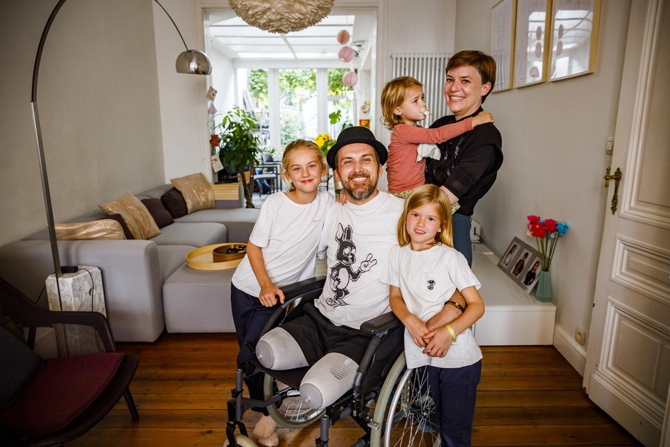 In de weekenden is Christoph thuis bij Katrien en hun drie dochters Jill (10), Sam (6) en Lynn (3). 