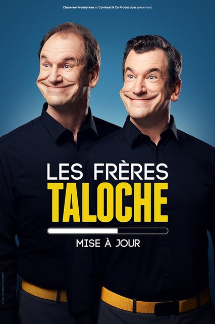 Komieken Bruno en en zijn broer Vincent Taloche op de affiche van één van hun producties die ze opvoerden in Waalse theaters.
