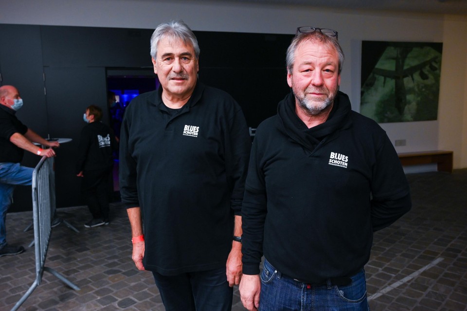 Twee van de drie organisatoren van Blues in Schoten: Frans Bogaert en Jef Verhaegen.