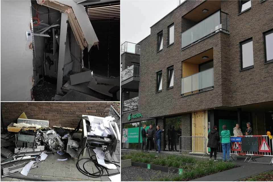 De schade aan het gebouw van de Argenta-bank in het centrum van Herselt is groot na een plofkraak op 5 oktober 2019. De rechtbank heeft de drie daders veroordeeld tot strenge celstraffen.