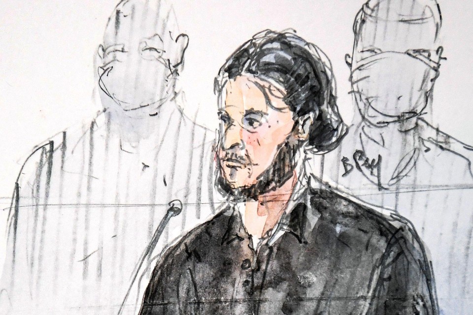 Salah Abdeslam, een van de hoofdverdachten op het proces.
