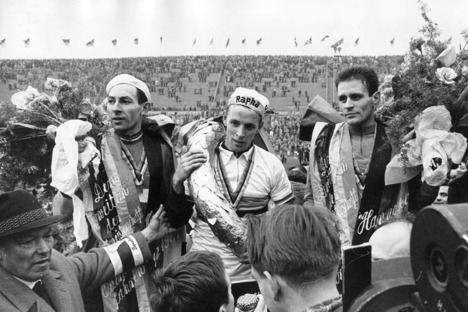 Dufraisse (r) als derde op het WK in 1961.