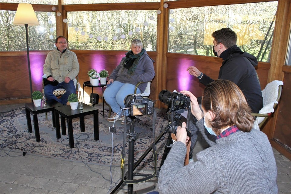 Arne Vercammen (rechts) interviewt David en Chris Clauw.