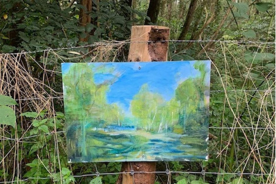 Een van de schilderijtjes van Anne in de kleiputten.