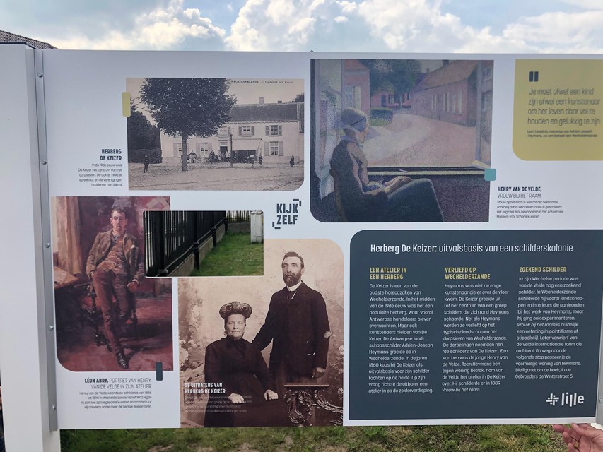 De infoborden vertellen tijdens de wandeling over het rijke schildersverleden van Wechelderzande.