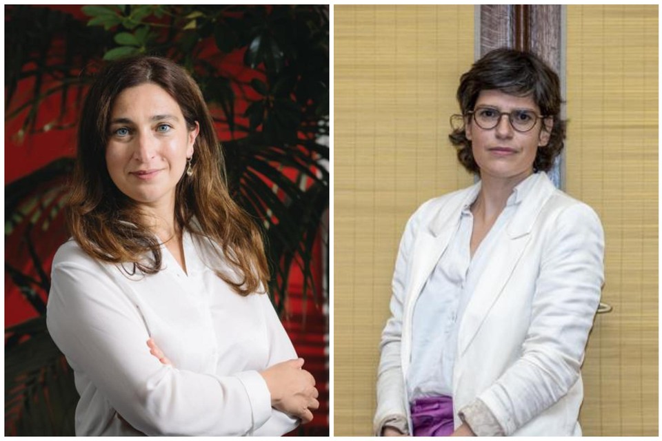 Zuhal Demir (N-VA) en Tinne Van der Straeten (Groen) staan lijnrecht tegenover elkaar.
