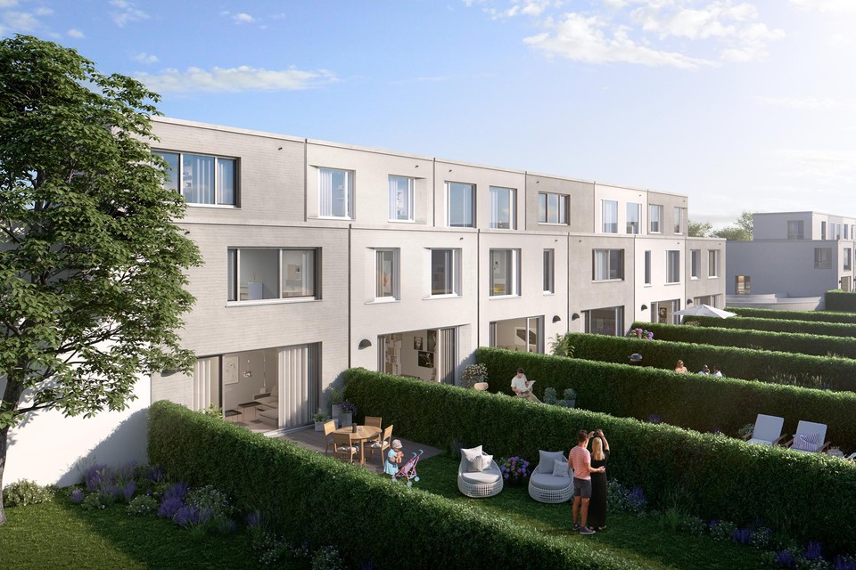 De woningen in Asperre hebben allemaal een zuid georiënteerde tuin.