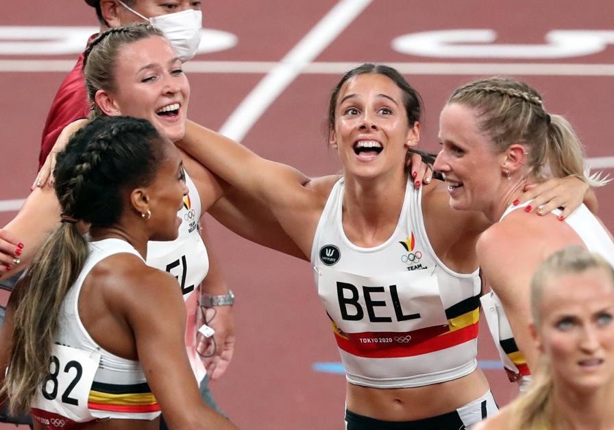 Belgisch feestje op de piste in Tokio: de Belgian Cheetahs hebben zich in stijl geplaatste voor de finale van de 4x400m.