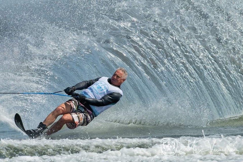 Ferdi Tyteca in volle actie in de slalom.