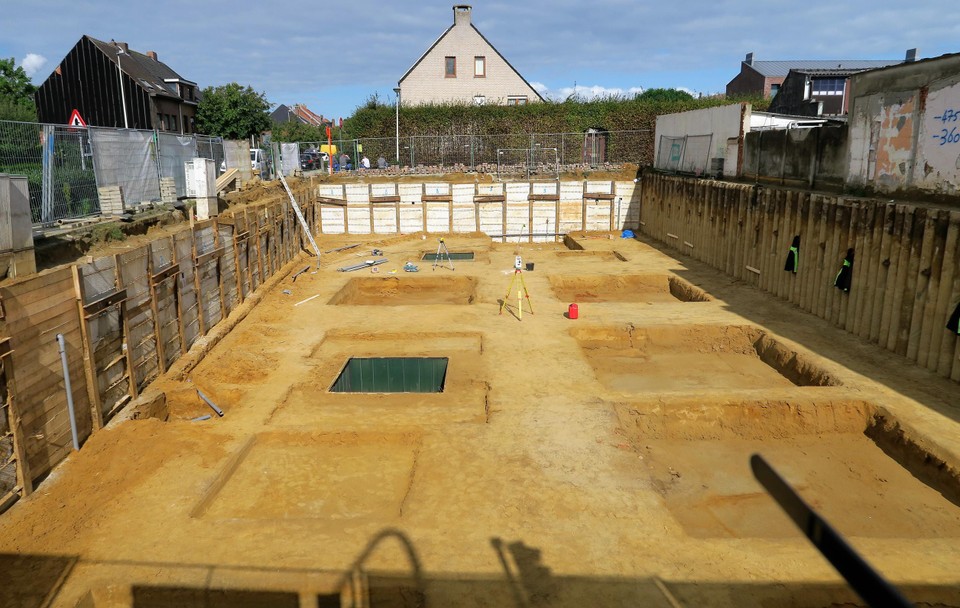 De enorme bouwpunt waar deze week de werken begonnen zijn voor residentie Krabbershoek. 