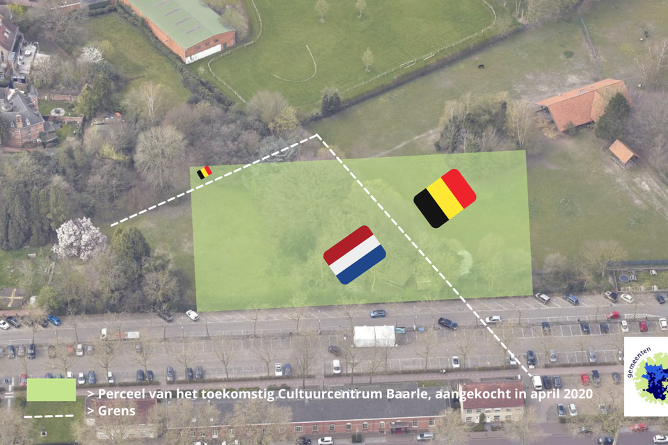 Het nieuwe cultuurcentrum komt naast de Loswal, de grens loopt door het gebouw.