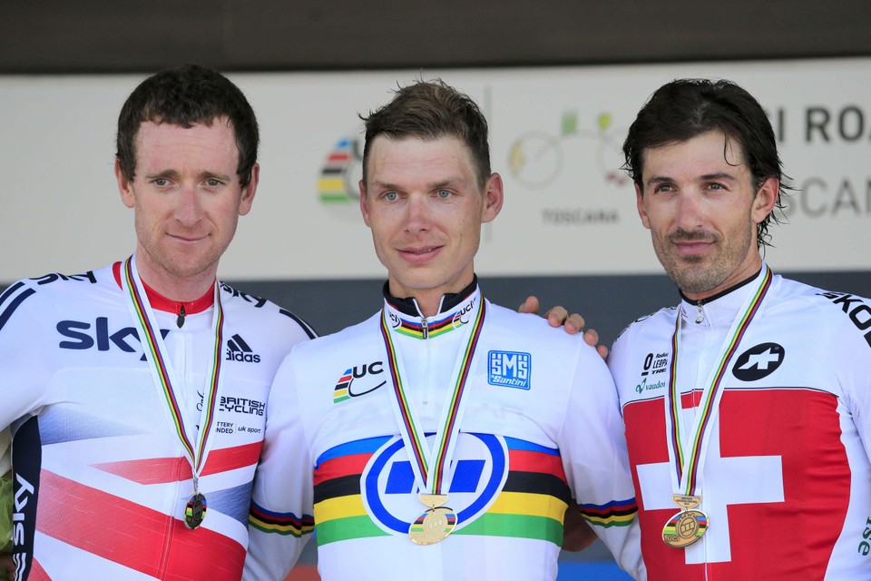 Drie mannen die in dit lijstje voorkomen: Bradley Wiggins, Tony Martin en Fabian Cancellara.  