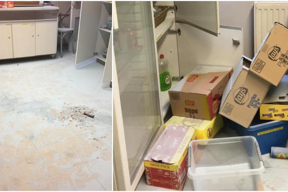 De inbrekers doorzochten de hele kantine, maar konden niks van waarde vinden. Ze spoten dan maar een brandblusser leeg.