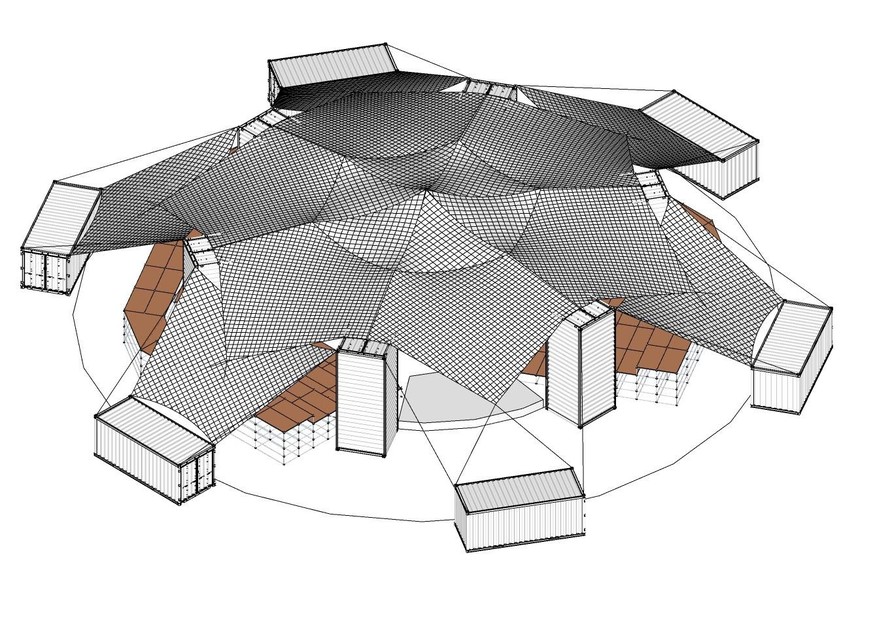 In primeur het ontwerp van de Arena, het pop-upamfitheater ontworpen door architect Michiel Helbig dat tegen begin juli zal verrijzen in het maisveld achter de foodbar.