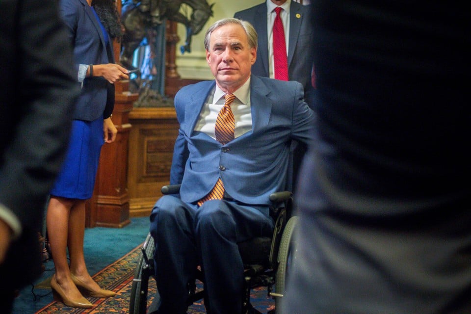 Greg Abbott, de zittende gouverneur van Texas.