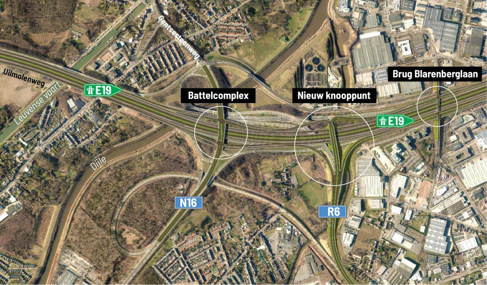 Een impressie van de toekomstige verkeerssituatie aan de knoop in Mechelen-Noord 