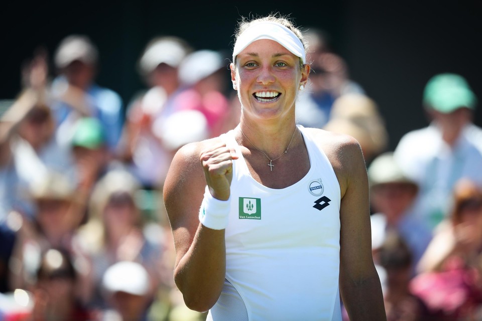Yanina Wickmayer in Wimbledon 2018.