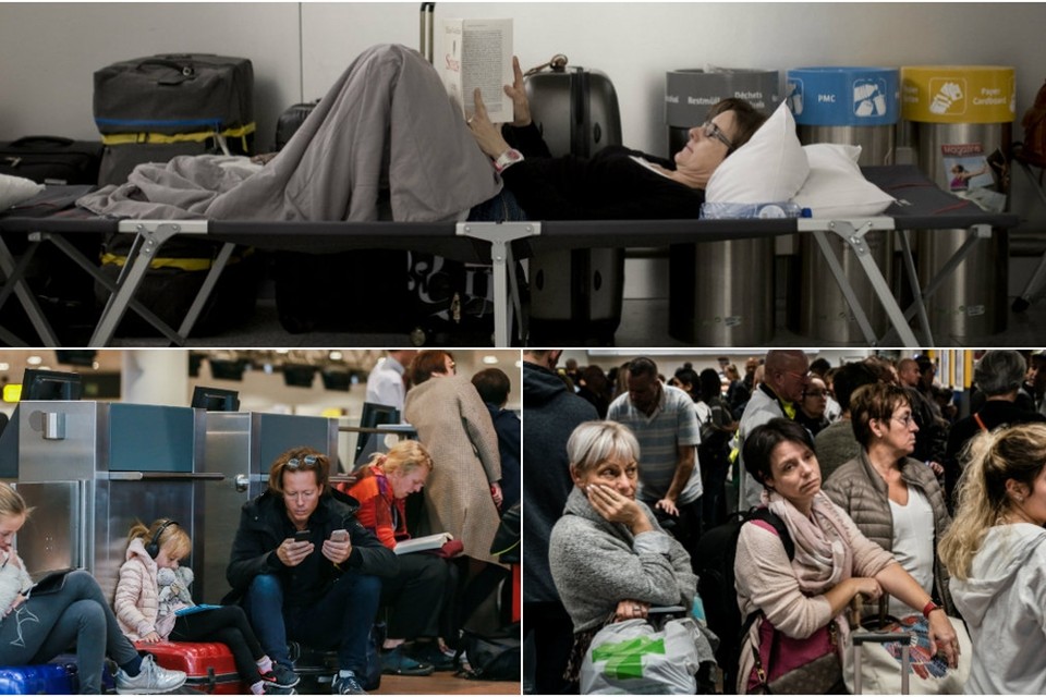 De gestrande reizigers worden opgevangen met een bed, broodjes en water 