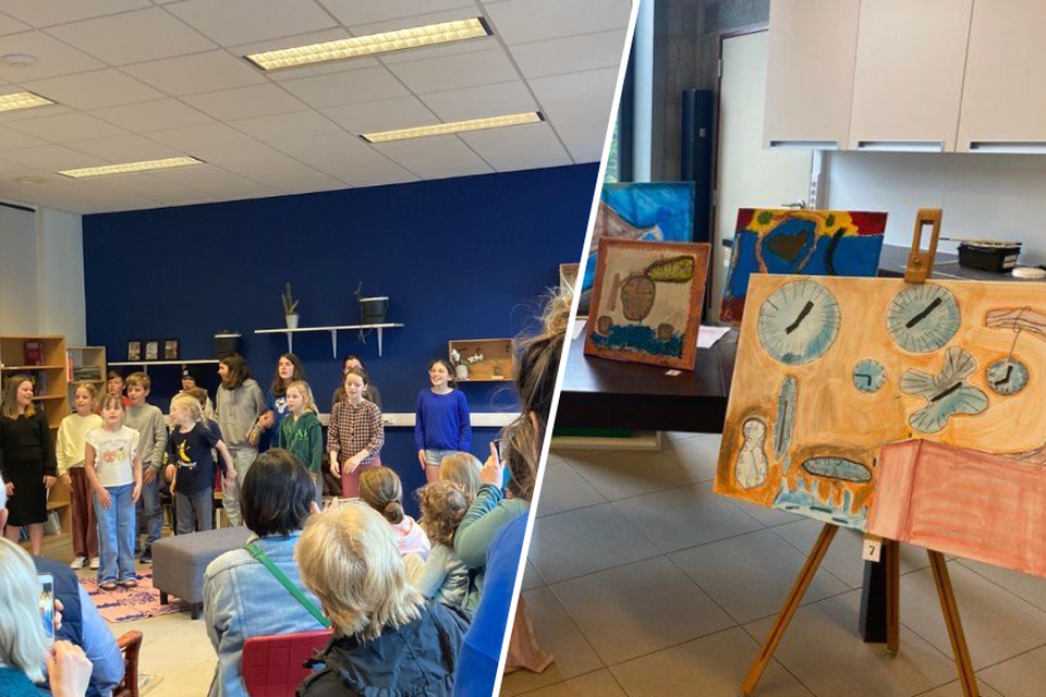 De leerlingen van het derde, vierde, vijfde en zesde leerjaar van basisschool ’t Hinkelpad in Bornem organiseerden hun eerste kunstbeurs.