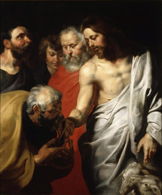 Het origineel werk Christus geeft de sleutels van het Koninkrijk aan Petrus van Rubens hangt in het Carnegie Museum of Art in Pittsburgh (VS).
