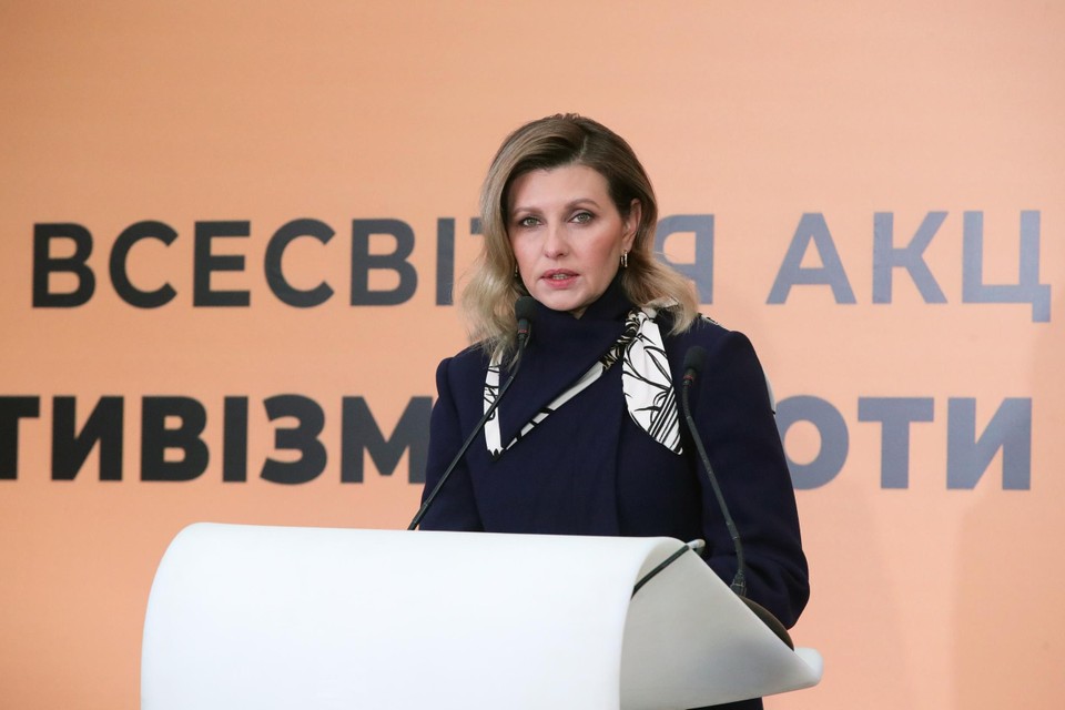 Olena Zelenska, de vrouw achter de Oekraïense president Volodimir Zelenski. 