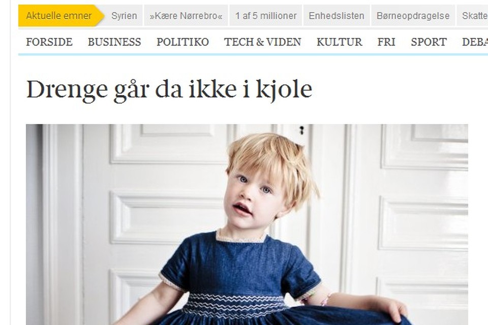 Jongetje (3) jurkje onderwerp van discussie Denemarken | Gazet van Antwerpen Mobile