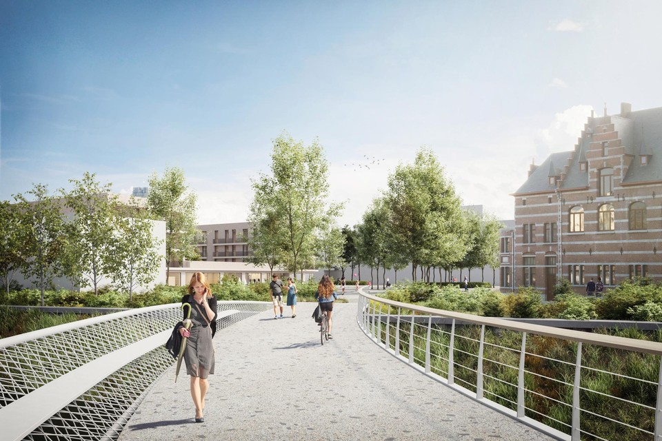 Een impressie van de nieuwe fiets- en voetgangersbrug.