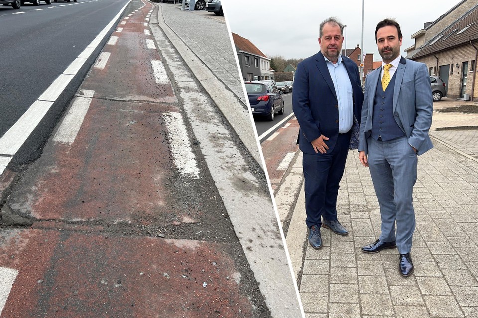 Vlaams volksvertegenwoordiger Daniëls en schepen Kris Van Duyse vroegen en kregen een oplossing voor de niet-herstelde fietspaden.