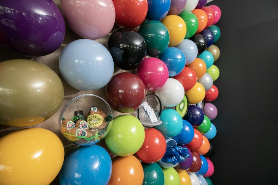 Een doorzichtige ecoballon met een figuurtje in.