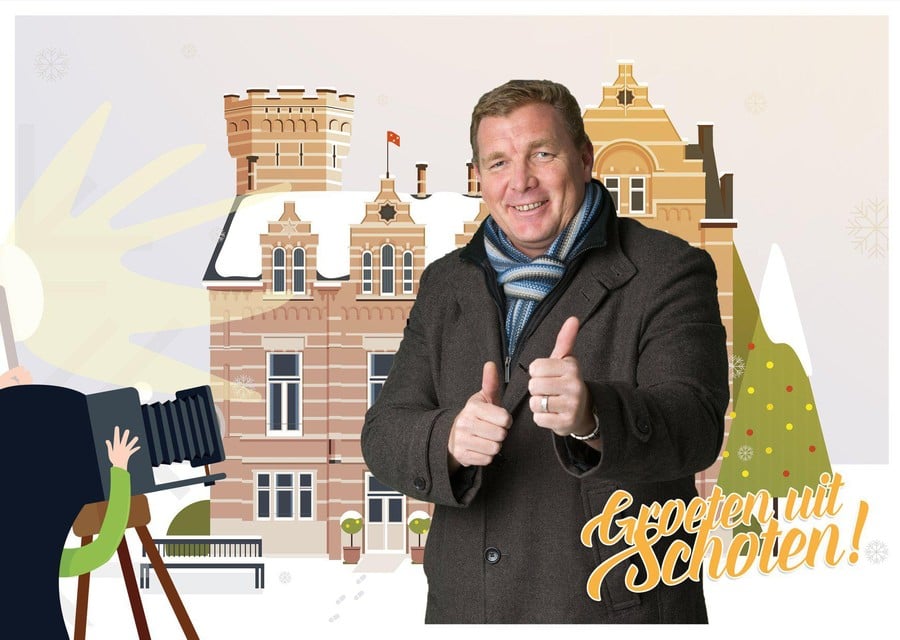 Burgemeester Maarten De Veuster op een promobeeld voor de traditionele winterse editie van Schoten Schol. 