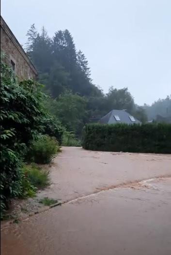 Het water stroomde ook toe bij de brouwerij tijdens het noodweer in juli.