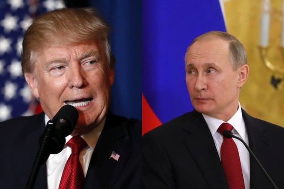 Amerikaans president Donald Trump en Russisch president Vladimir Putin.