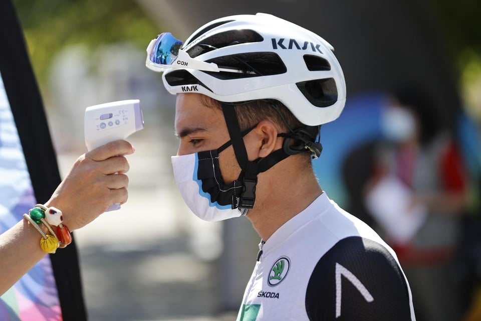Temperatuurregistratie tijdens de afgelopen Vuelta, een van de vele veiligheidsmaatregelen.